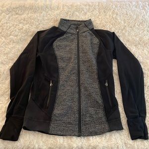 Athleta girl black and grey zip up jacket